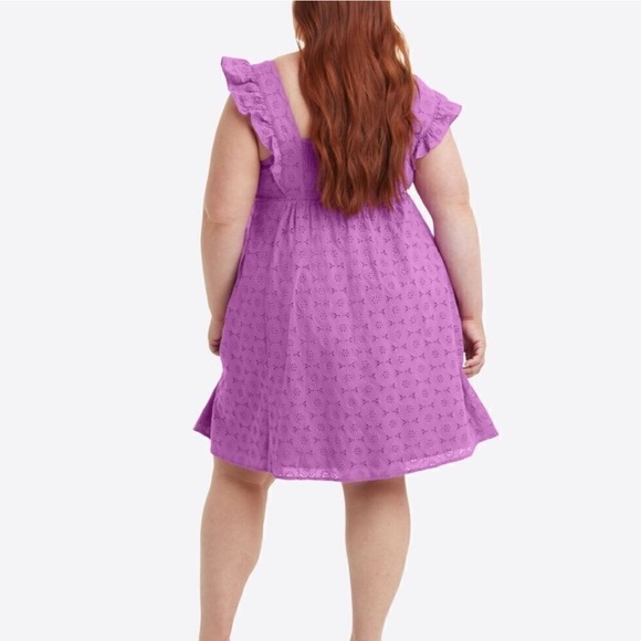Draper James Maddie Babydoll Eyelet Dress Purple XL - Picture 2 of 11